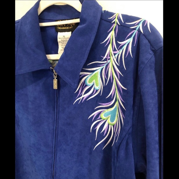 BOB MACKIE royal blue suede peacock jacket - Picture 4 of 5